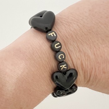 Bracelet - COEURS MAUVES & TURQUOISE