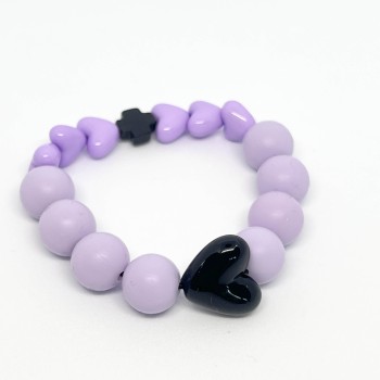 Bracelet - COEUR NOIR - MAUVE