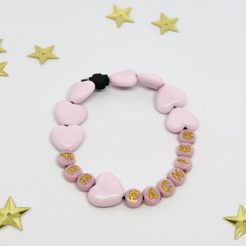 Bracelet - COEURS ROSES - "FÉE PACHIER"