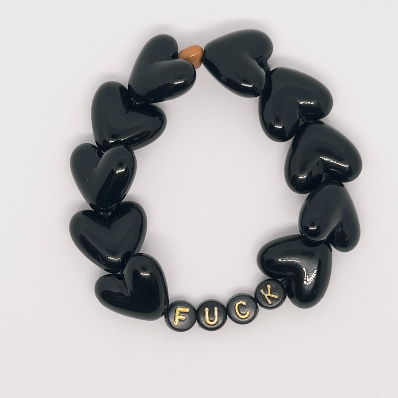 ENSEMBLE DE 4 BRACELETS FEMME -  "MANCHETTE" -  NOIRS & GRAOU