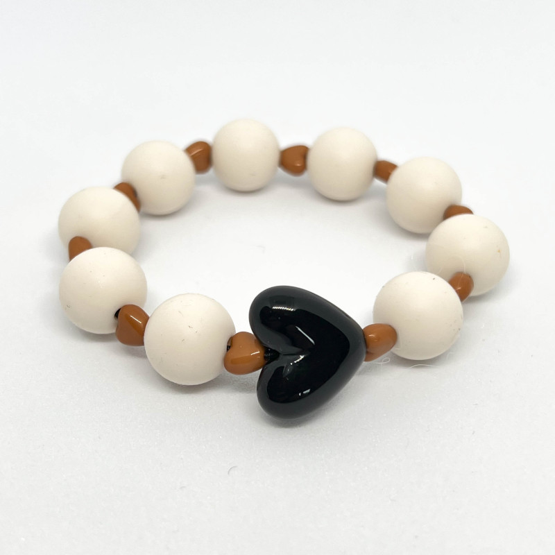 ENSEMBLE DE 4 BRACELETS FEMME -  "MANCHETTE" -  NOIRS & GRAOU