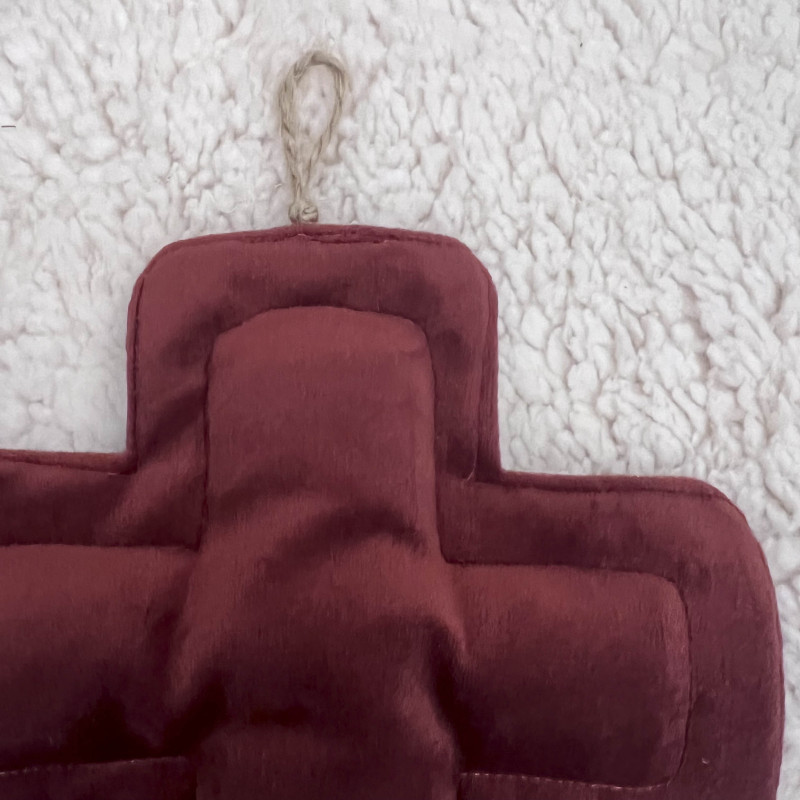 CROIX EX VOTO DECORATIVE EN TISSU - LEOPARD - UN2CROIX