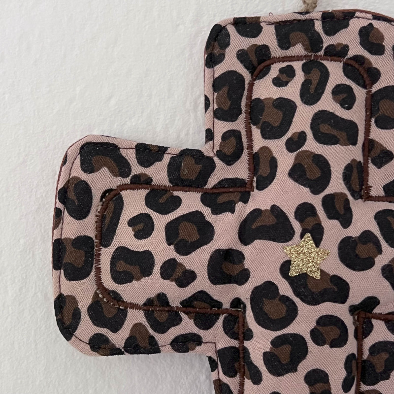 CROIX EX VOTO DECORATIVE EN TISSU - gaze GRAOU