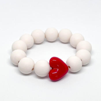 Bracelet - ECRU & COEUR ROUGE