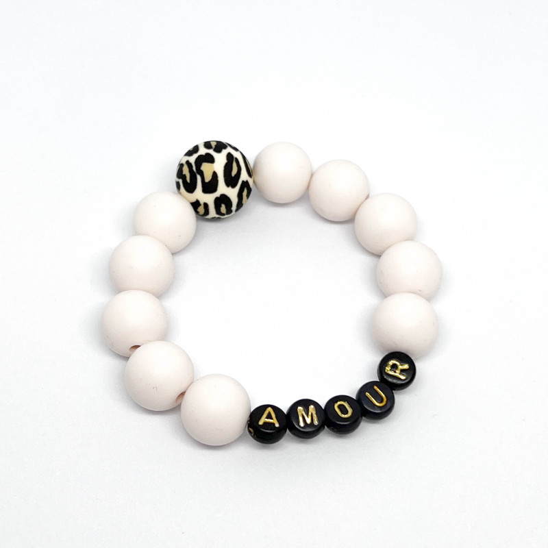 Bracelet - ECRU & GRAOU - (message personnalisable)
