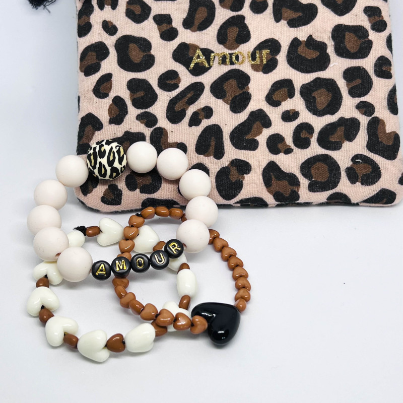 Bracelet - ECRU & GRAOU - (message personnalisable)