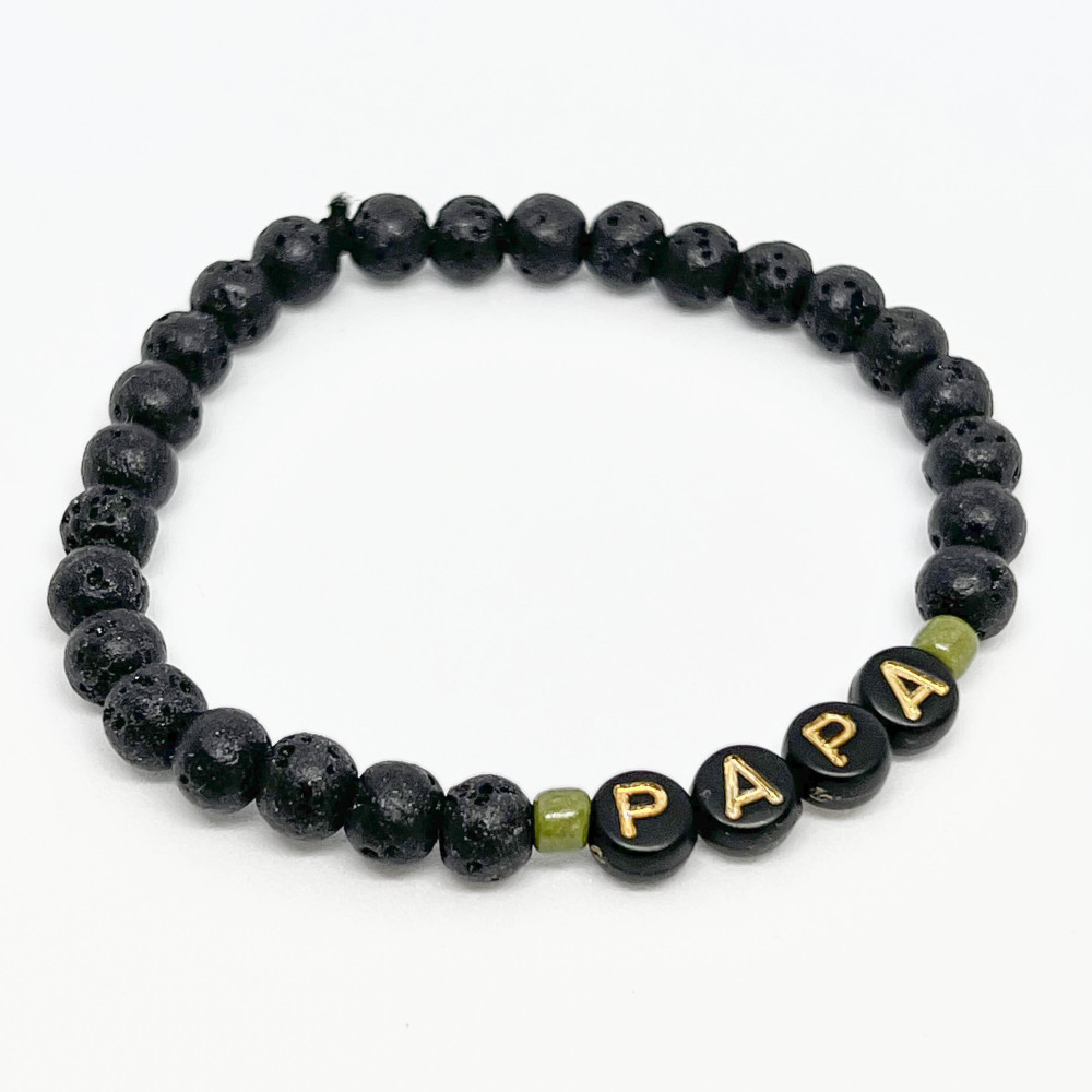 Bracelet homme - SPECIAL FETE DES PERES - "PAPA" (message personnalisable)