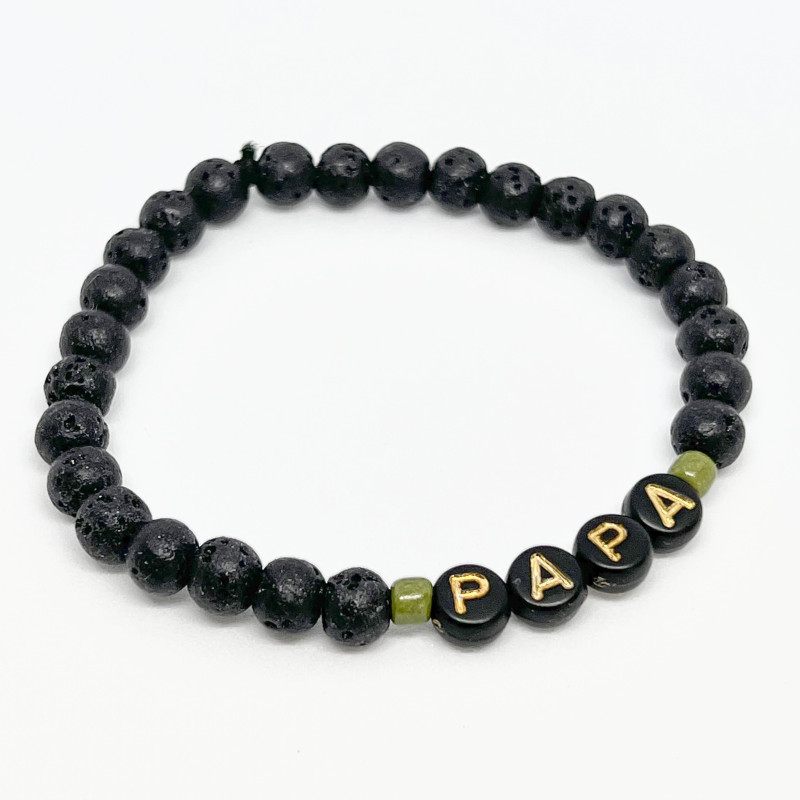 Bracelet homme - SPECIAL FETE DES PERES - "PAPA" (message personnalisable)
