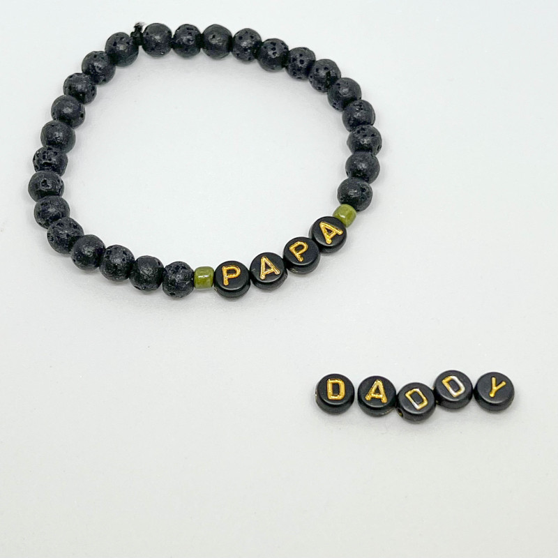 Bracelet homme - SPECIAL FETE DES PERES - "PAPA" (message personnalisable)