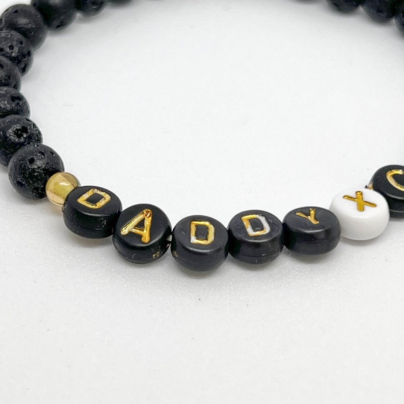 Bracelet homme - SPECIAL FETE DES PERES - "PAPA" (message personnalisable)