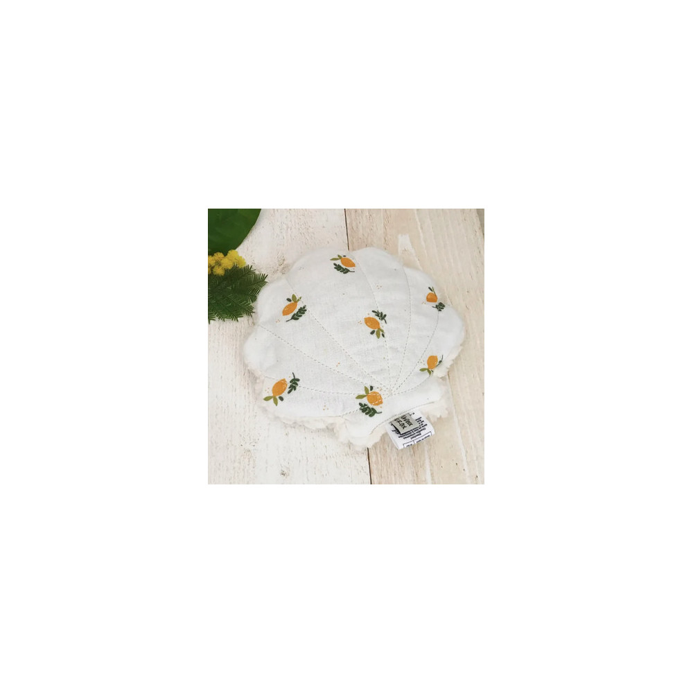 BOUILLOTTE SECHE UNDEUXCROIX –   COQUILLAGE - gaze petits citrons| Made in France