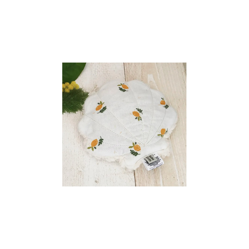 BOUILLOTTE SECHE UNDEUXCROIX –   COQUILLAGE - gaze petits citrons| Made in France