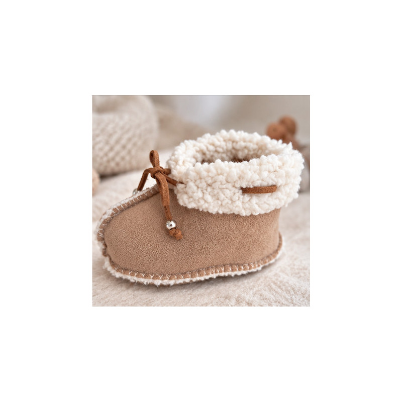 Chaussons bébé unis couleur [écru/beige/camel/rose] 0-3 mois