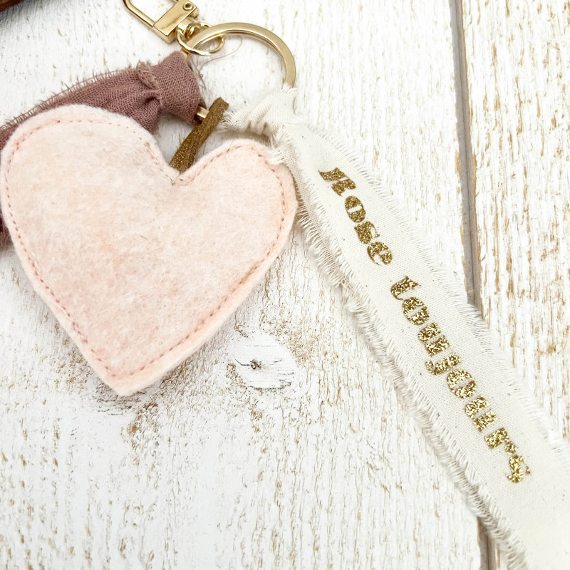 porte clefs - "rose toujours" - rose nude