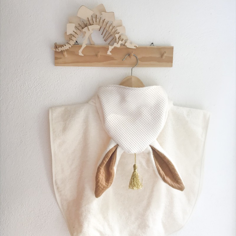 PONCHO DE BAIN UNDEUXCROIX – COQUILLAGE & CRUSTACÉS - CAMEL – Doux, pratique et fabriqué en France