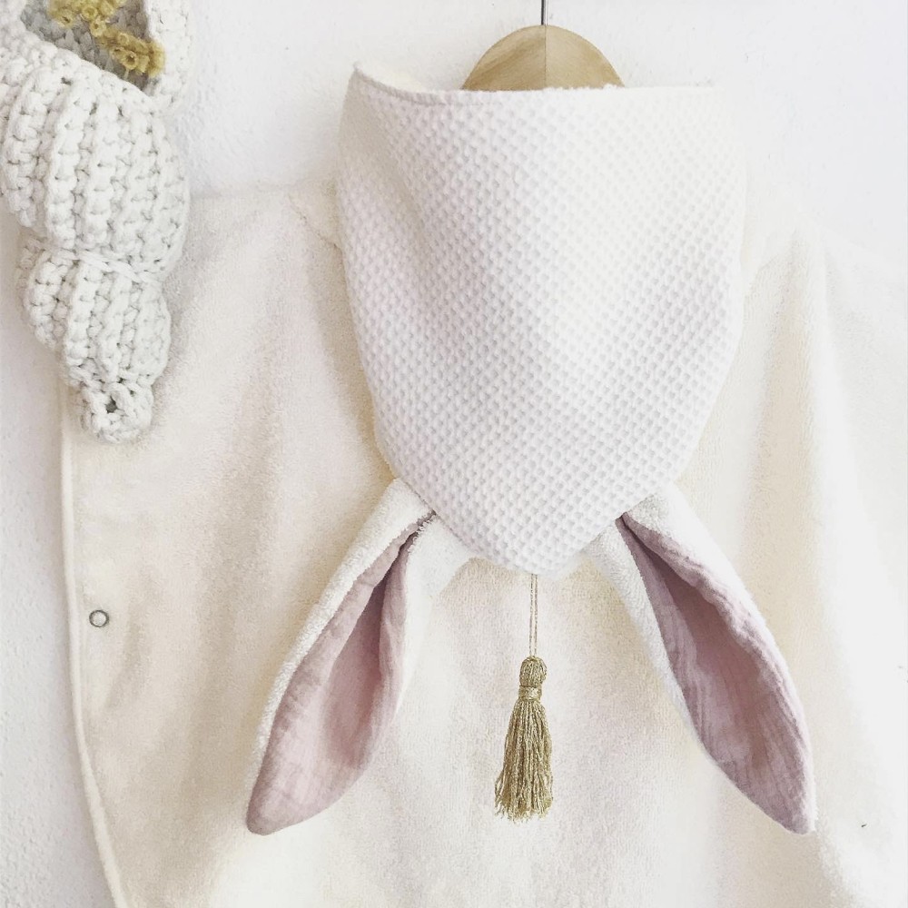 PONCHO DE BAIN UNDEUXCROIX – BERBERE - ROSE & OR – Doux, pratique et fabriqué en France