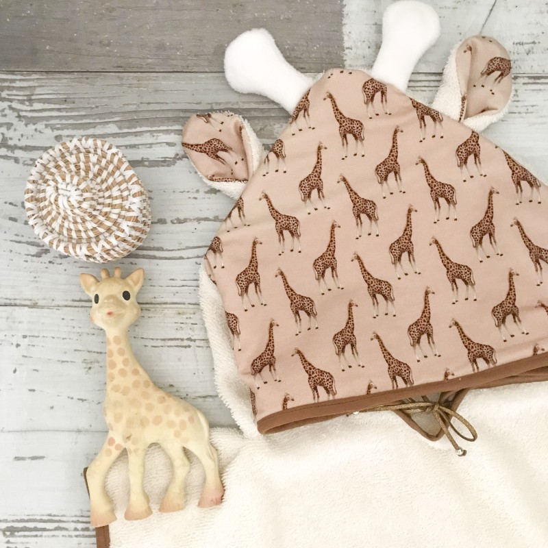 PONCHO DE BAIN UNDEUXCROIX – GIRAFE – Doux, pratique et fabriqué en France