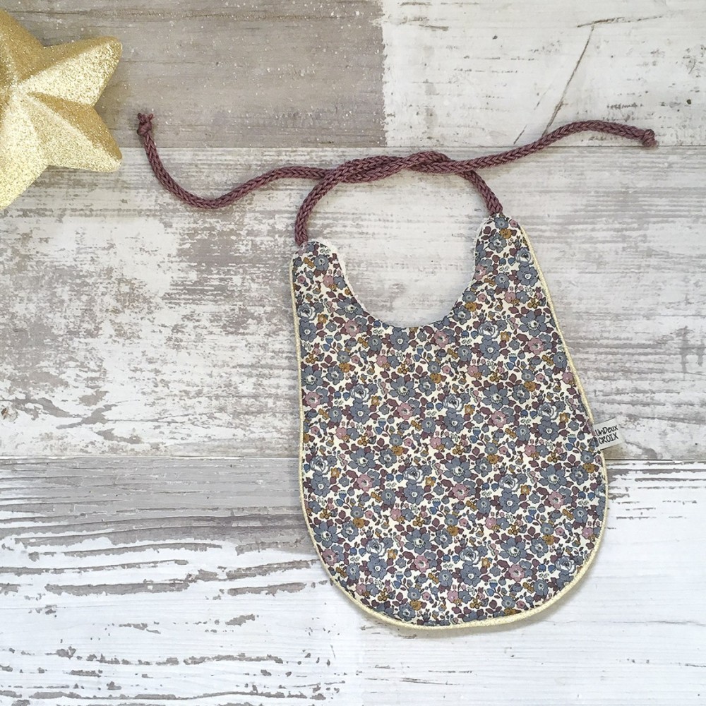 Bavoir bébé UN2CROIX - LIBERTY BETSY PURPLE – Joli, doux et fait main en France