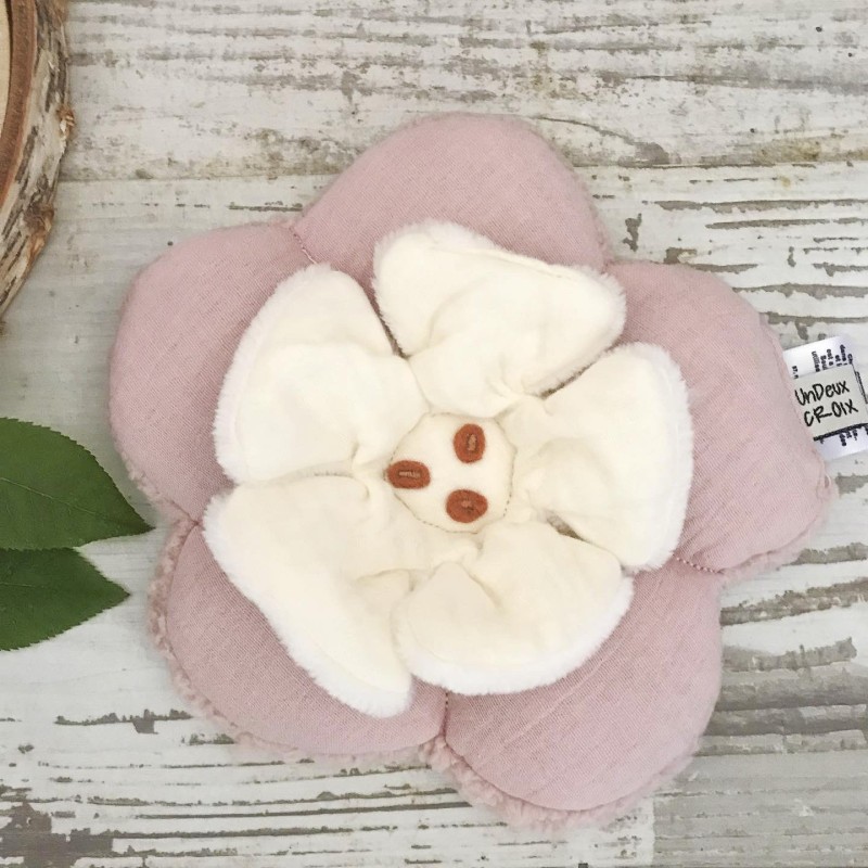 BOUILLOTTE SECHE – UNDEUXCROIX - FLOWER - ROSE ET ECRUE | Douce & Naturelle