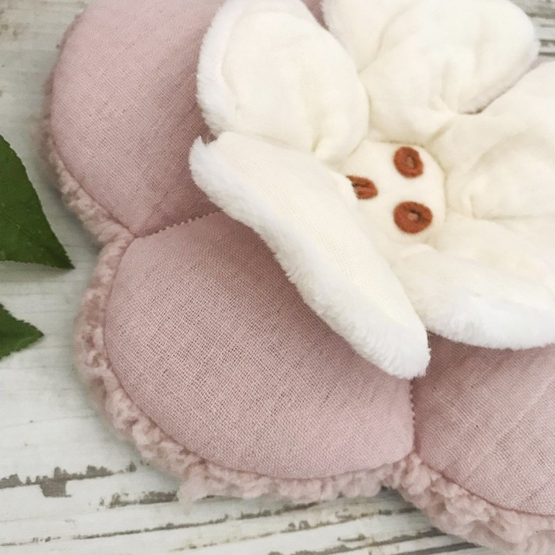 BOUILLOTTE SECHE – UNDEUXCROIX - FLOWER - ROSE ET ECRUE | Douce & Naturelle