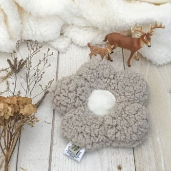 BOUILLOTTE SECHE – FLOWER – moumoute beige & ivoire | Made in France