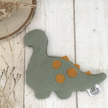 BOUILLOTTE SECHE – DINOSAURE – VERT SAUGE| Made in France