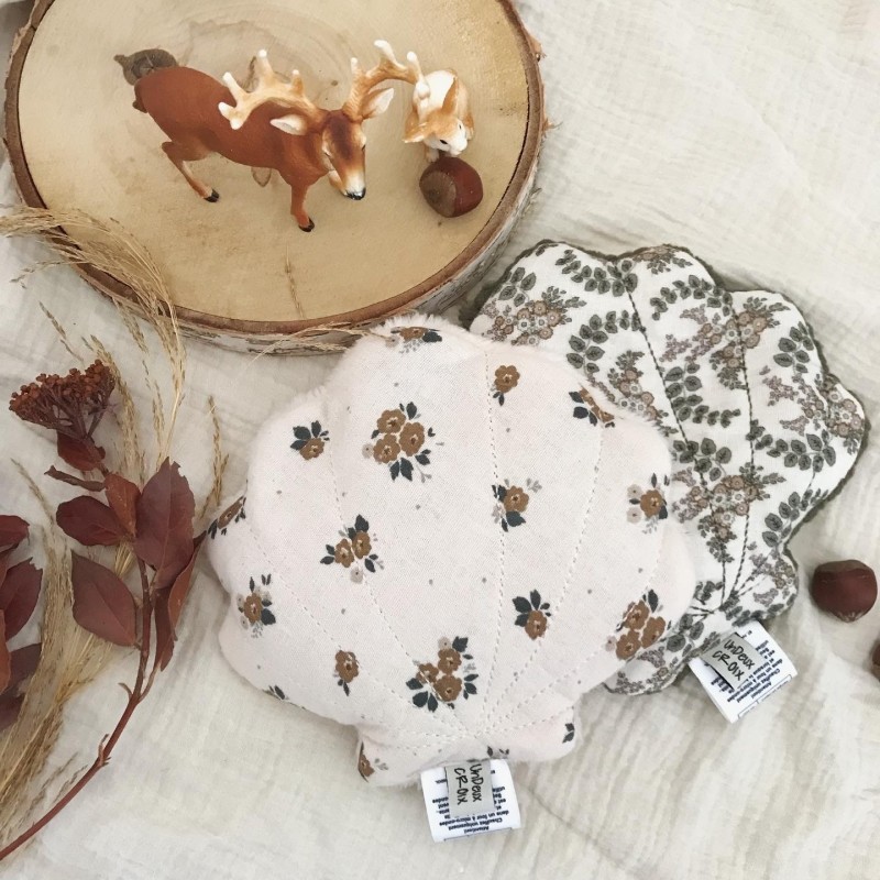 BOUILLOTTE SECHE UNDEUXCROIX –   COQUILLAGE - GAZE NEW FLOWERS| Made in France