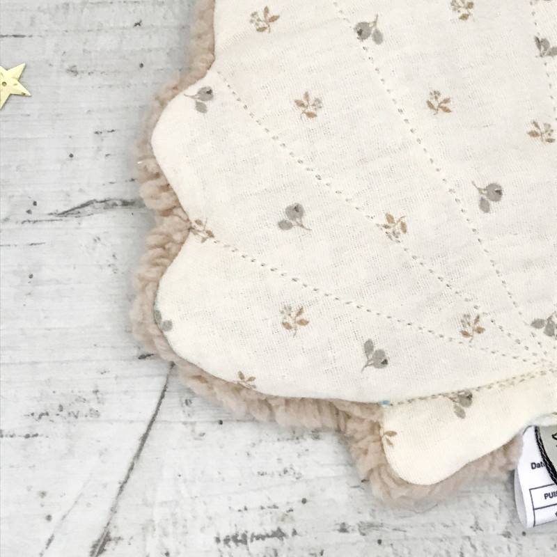 BOUILLOTTE SECHE UNDEUXCROIX –   COQUILLAGE -  GAZE PETITES FLEURS IVOIRES| Made in France