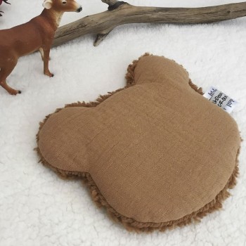 BOUILLOTTE SECHE – OURS – GAZE ET MOUMOUTE CARAMEL| Made in France