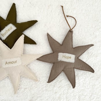 ETOILE A MESSAGE - GAZE DE COTON - marron glacé| UN2CROIX