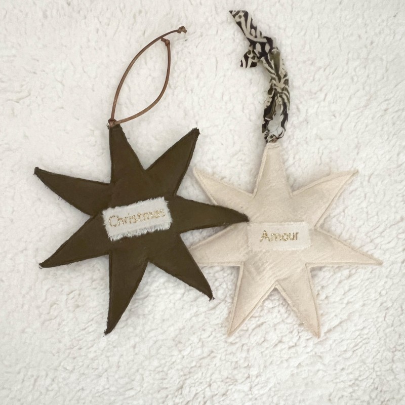 ETOILE A MESSAGE - GAZE DE COTON - marron glacé| UN2CROIX