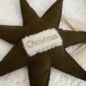 ETOILE A MESSAGE - GAZE DE COTON - marron glacé| UN2CROIX