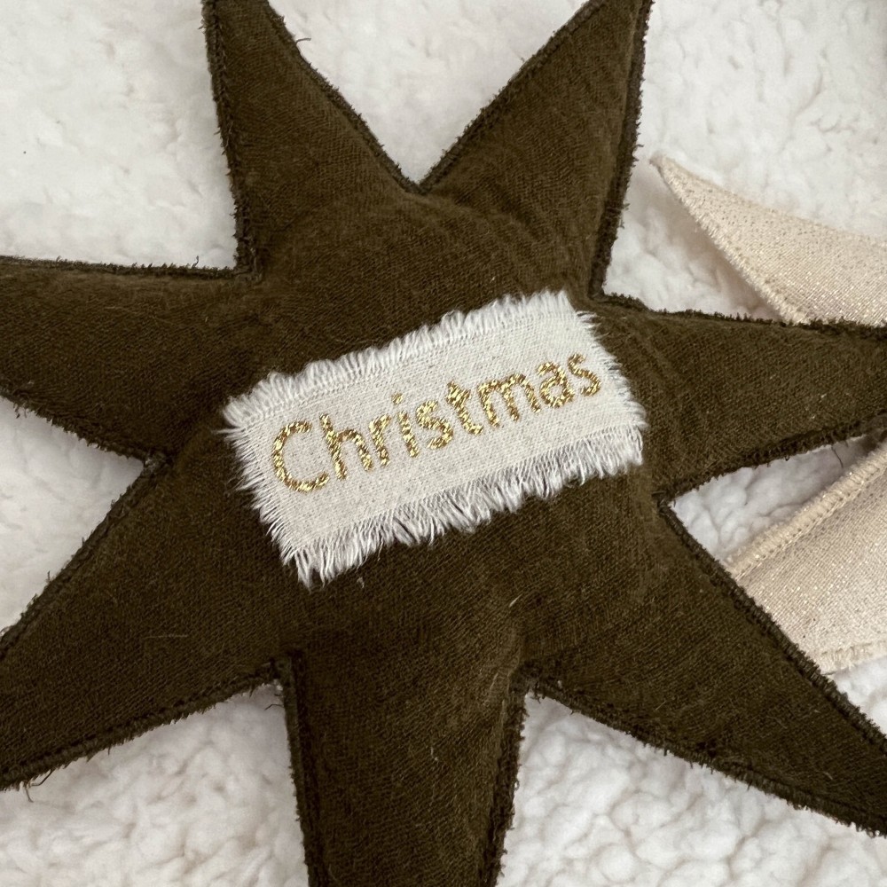 ETOILE A MESSAGE - GAZE DE COTON - marron glacé| UN2CROIX