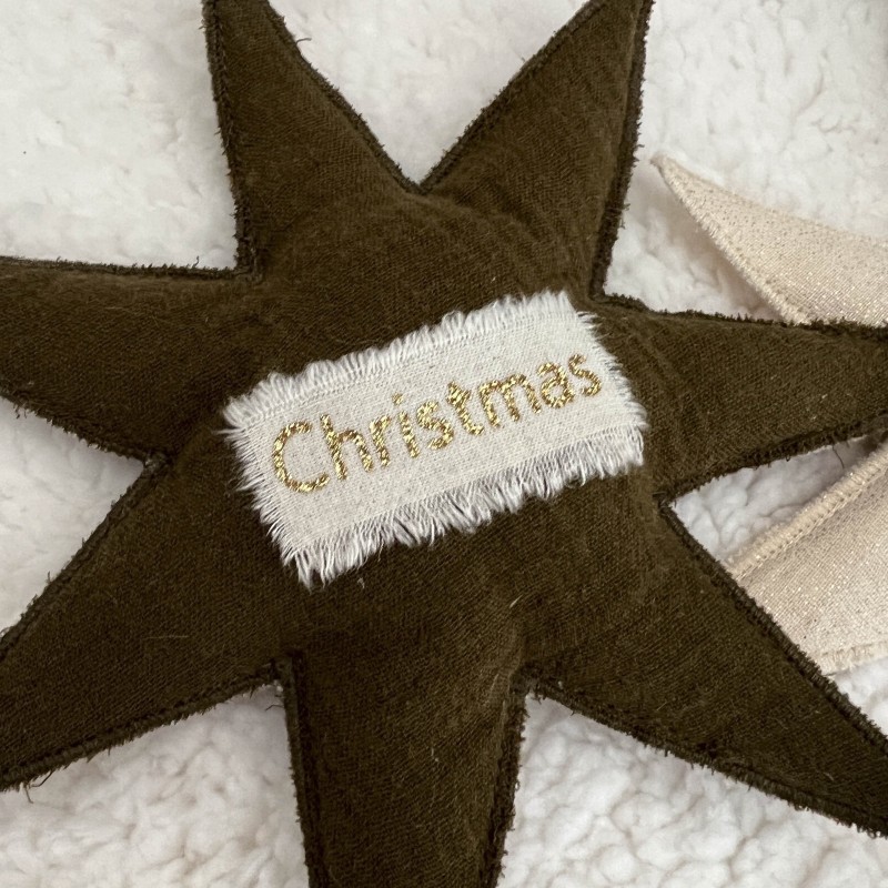 ETOILE A MESSAGE - GAZE DE COTON - marron glacé| UN2CROIX