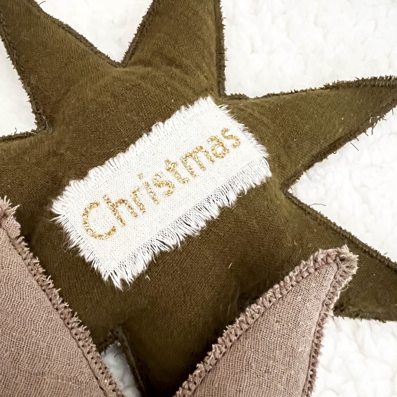 ETOILE A MESSAGE - GAZE DE COTON - marron glacé| UN2CROIX