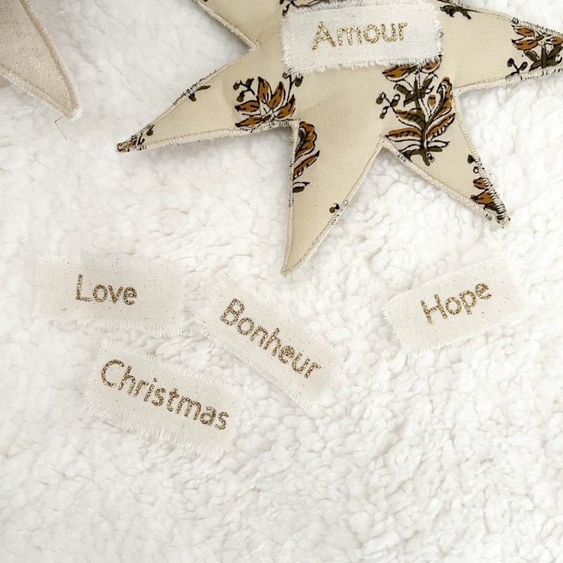 ETOILE A MESSAGE - BLOCK PRINT - ecru & ocre| UN2CROIX