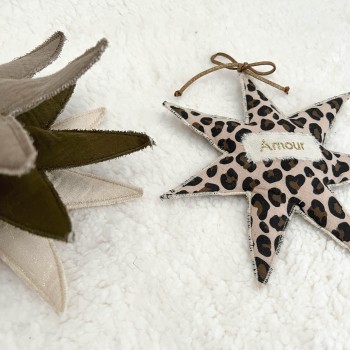 ETOILE A MESSAGE - GAZE DE COTON - marron glacé| UN2CROIX