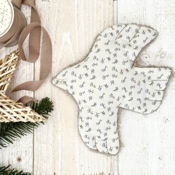 BOUILLOTTE SECHE – LITTLE BIRD - PETITES FLEURS BLEUES & ECRU| Made in France